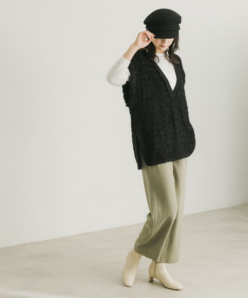 ツイードニットベスト