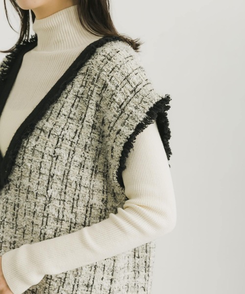 URBAN RESEARCH（アーバンリサーチ）の「ツイードニットベスト（ニット/セーター・レディース・ネイビー/オフホワイト・FREE）」の18枚目の写真