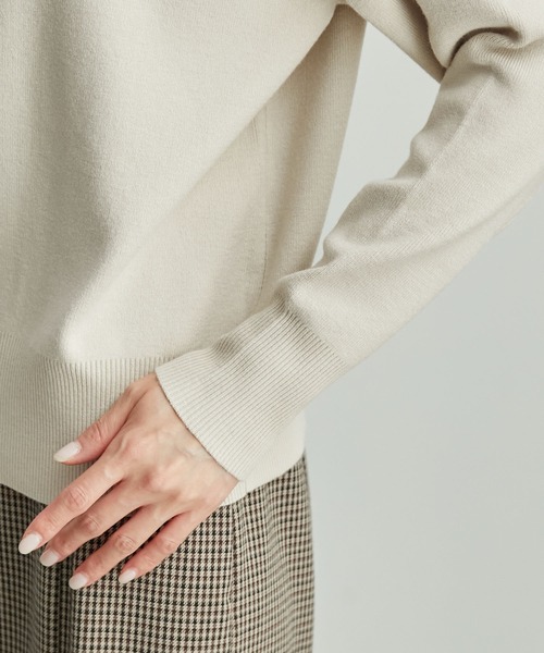 ROPE' PICNIC（ロペピクニック）の「2WAY/スフレタッチ衿パールニットカーディガン（カーディガン/ボレロ・レディース・ベージュ/ネイビー/ラベンダー・38）」の9枚目の写真