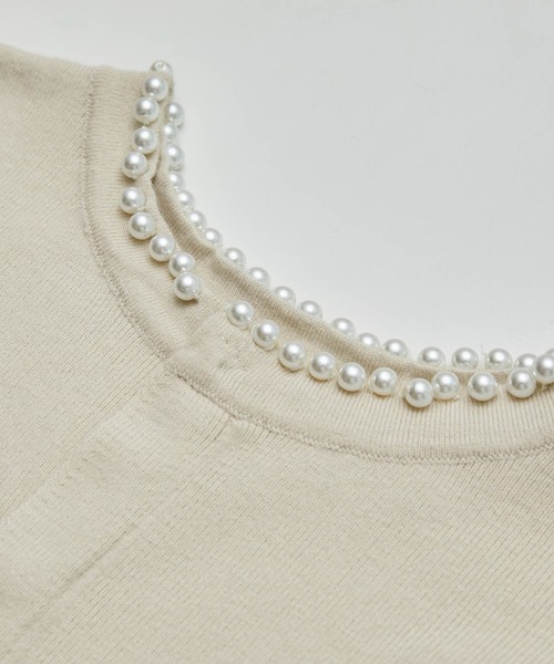ROPE' PICNIC（ロペピクニック）の「2WAY/スフレタッチ衿パールニットカーディガン（カーディガン/ボレロ・レディース・ベージュ/ネイビー/ラベンダー・38）」の11枚目の写真