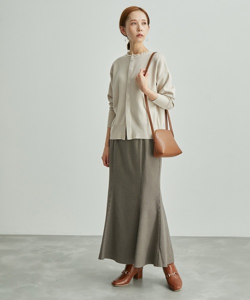 ROPE' PICNIC（ロペピクニック）の「2WAY/スフレタッチ衿パールニットカーディガン（カーディガン/ボレロ・レディース・ベージュ/ネイビー/ラベンダー・38）」の15枚目の写真