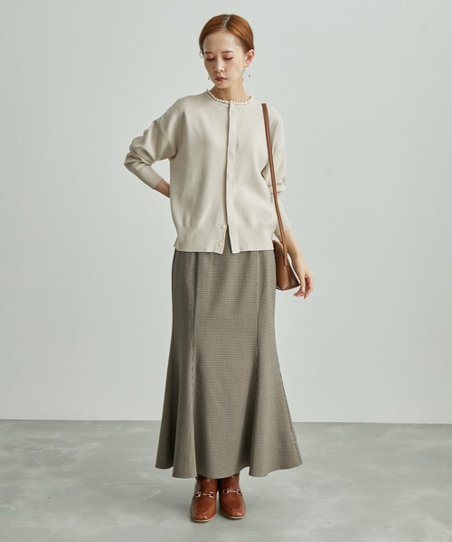 ROPE' PICNIC（ロペピクニック）の「2WAY/スフレタッチ衿パールニットカーディガン（カーディガン/ボレロ・レディース・ベージュ/ネイビー/ラベンダー・38）」の16枚目の写真