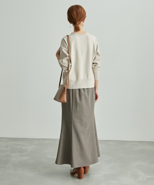 ROPE' PICNIC（ロペピクニック）の「2WAY/スフレタッチ衿パールニットカーディガン（カーディガン/ボレロ・レディース・ベージュ/ネイビー/ラベンダー・38）」の17枚目の写真