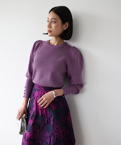 【2022AW】パフスリーブハイゲージニットプルオーバー