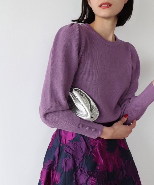 【2022AW】パフスリーブハイゲージニットプルオーバー