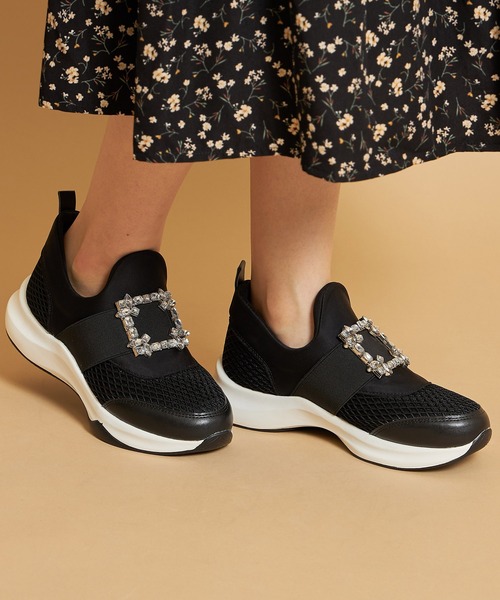tocco closet(トッコ クローゼット)の「クリアビジュー付きスニーカー(スニーカー・レディース・ブラック/ホワイト・M/S/L/LL)」の2枚目の写真