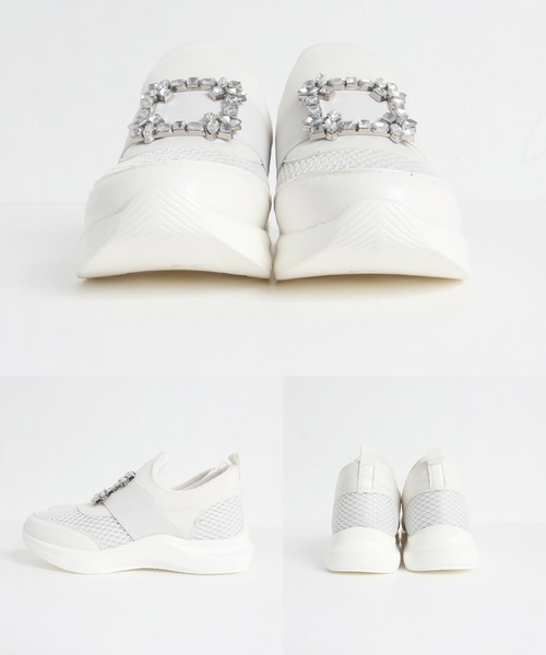 tocco closet(トッコ クローゼット)の「クリアビジュー付きスニーカー(スニーカー・レディース・ブラック/ホワイト・M/S/L/LL)」の12枚目の写真