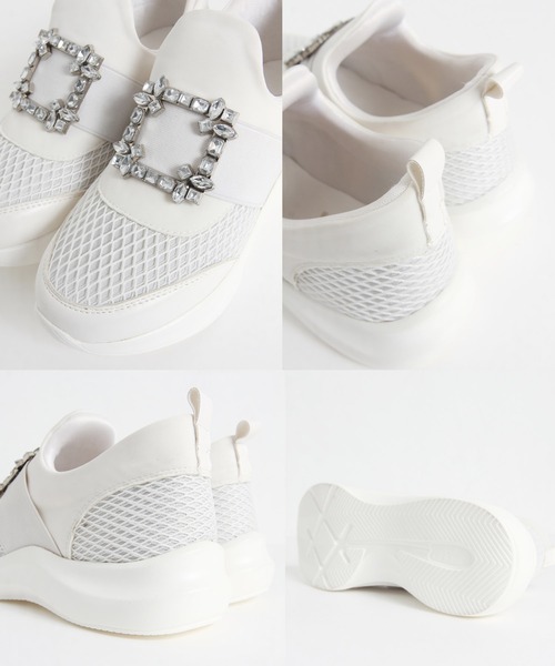 tocco closet(トッコ クローゼット)の「クリアビジュー付きスニーカー(スニーカー・レディース・ブラック/ホワイト・M/S/L/LL)」の4枚目の写真