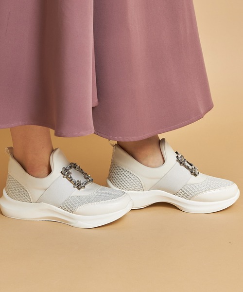 tocco closet(トッコ クローゼット)の「クリアビジュー付きスニーカー(スニーカー・レディース・ブラック/ホワイト・M/S/L/LL)」の8枚目の写真