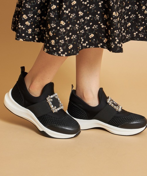 tocco closet(トッコ クローゼット)の「クリアビジュー付きスニーカー(スニーカー・レディース・ブラック/ホワイト・M/S/L/LL)」の14枚目の写真