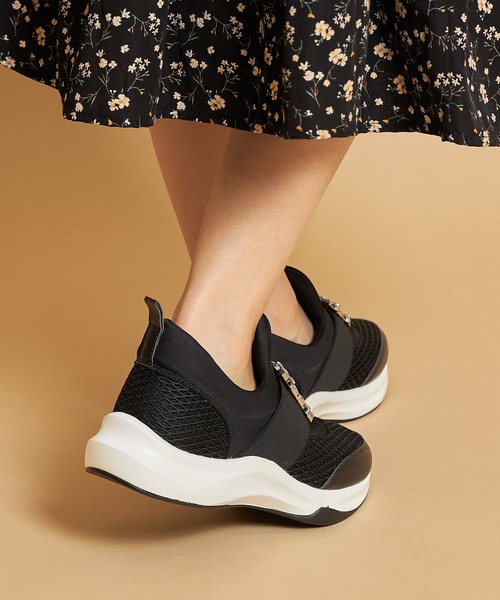 tocco closet(トッコ クローゼット)の「クリアビジュー付きスニーカー(スニーカー・レディース・ブラック/ホワイト・M/S/L/LL)」の10枚目の写真