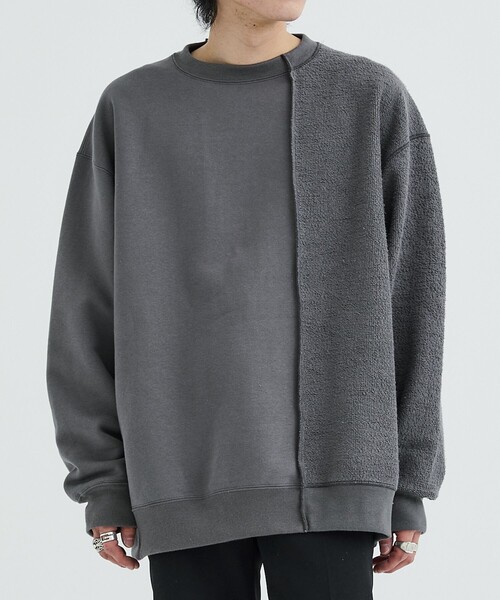 Name.(ネーム)の「ASYMMETRIC SWEAT(スウェット・メンズ・ネイビー/グレー・2/1)」の2枚目の写真
