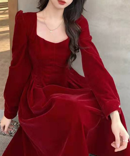 セール】ベルベットワンピースドレス（ドレス）｜LOPASS（ロパス