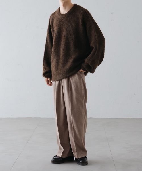 epnok（エプノック）の「ワイドストレートジャガードパンツ（スラックス・メンズ・ブラック/ネイビー/モカ・SMALL/MEDIUM/LARGE）」の7枚目の写真
