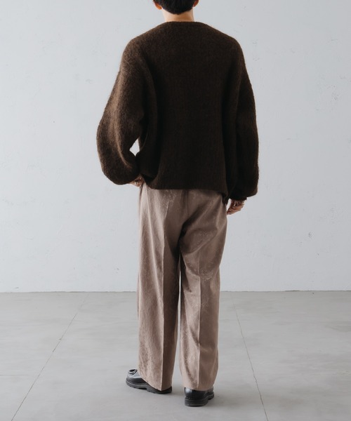 epnok（エプノック）の「ワイドストレートジャガードパンツ（スラックス・メンズ・ブラック/ネイビー/モカ・SMALL/MEDIUM/LARGE）」の9枚目の写真