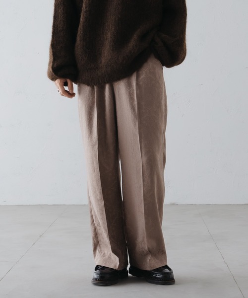 epnok（エプノック）の「ワイドストレートジャガードパンツ（スラックス・メンズ・ブラック/ネイビー/モカ・SMALL/MEDIUM/LARGE）」の4枚目の写真