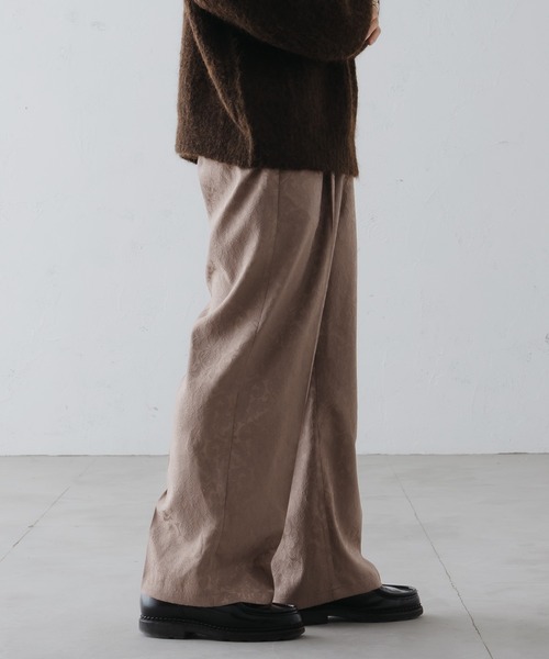 epnok（エプノック）の「ワイドストレートジャガードパンツ（スラックス・メンズ・ブラック/ネイビー/モカ・SMALL/MEDIUM/LARGE）」の5枚目の写真