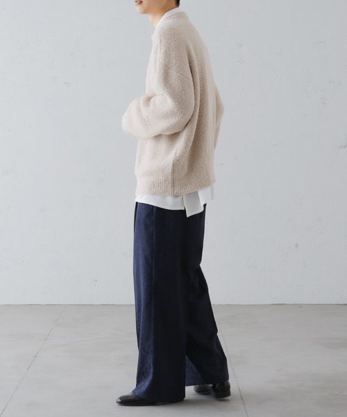 epnok（エプノック）の「ワイドストレートジャガードパンツ（スラックス・メンズ・ブラック/ネイビー/モカ・SMALL/MEDIUM/LARGE）」の18枚目の写真