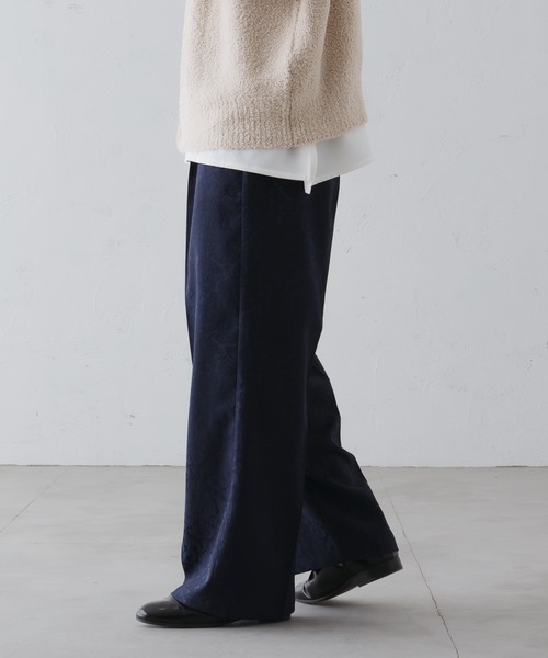epnok（エプノック）の「ワイドストレートジャガードパンツ（スラックス・メンズ・ブラック/ネイビー/モカ・SMALL/MEDIUM/LARGE）」の15枚目の写真