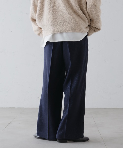 epnok（エプノック）の「ワイドストレートジャガードパンツ（スラックス・メンズ・ブラック/ネイビー/モカ・SMALL/MEDIUM/LARGE）」の16枚目の写真