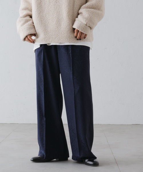 epnok（エプノック）の「ワイドストレートジャガードパンツ（スラックス・メンズ・ブラック/ネイビー/モカ・SMALL/MEDIUM/LARGE）」の14枚目の写真