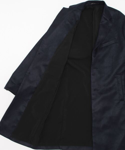 HIDEAWAYS NICOLE（ハイダウェイニコル）の「ストレッチスウェードチェスターコート（チェスターコート・メンズ・ネイビー/シルバーグレー/キャメル/ブラック・MEDIUM/LARGE/X-LARGE）」の6枚目の写真