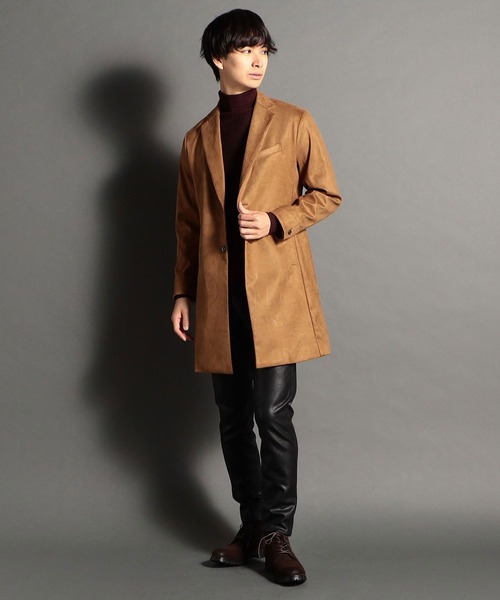 HIDEAWAYS NICOLE（ハイダウェイニコル）の「ストレッチスウェードチェスターコート（チェスターコート・メンズ・ネイビー/シルバーグレー/キャメル/ブラック・MEDIUM/LARGE/X-LARGE）」の20枚目の写真