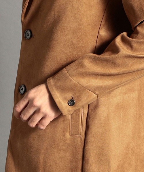 HIDEAWAYS NICOLE（ハイダウェイニコル）の「ストレッチスウェードチェスターコート（チェスターコート・メンズ・ネイビー/シルバーグレー/キャメル/ブラック・MEDIUM/LARGE/X-LARGE）」の10枚目の写真