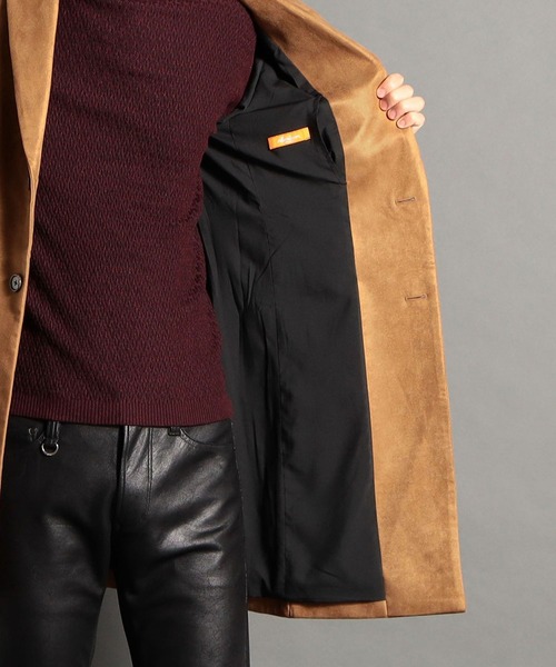 HIDEAWAYS NICOLE（ハイダウェイニコル）の「ストレッチスウェードチェスターコート（チェスターコート・メンズ・ネイビー/シルバーグレー/キャメル/ブラック・MEDIUM/LARGE/X-LARGE）」の14枚目の写真