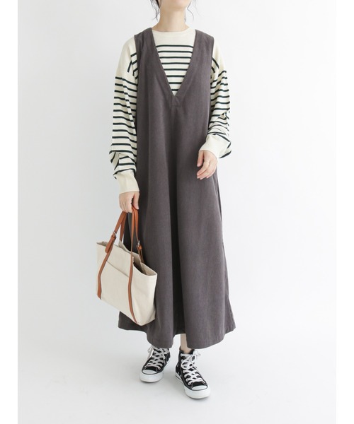 Samansa Mos2 blue(サマンサモスモスブルー)の「ボーダーニットプルオーバー(ニット/セーター・レディース・ブラック/ベージュ/ブラウン/オフホワイト/グリーン・フリ-)」の11枚目の写真