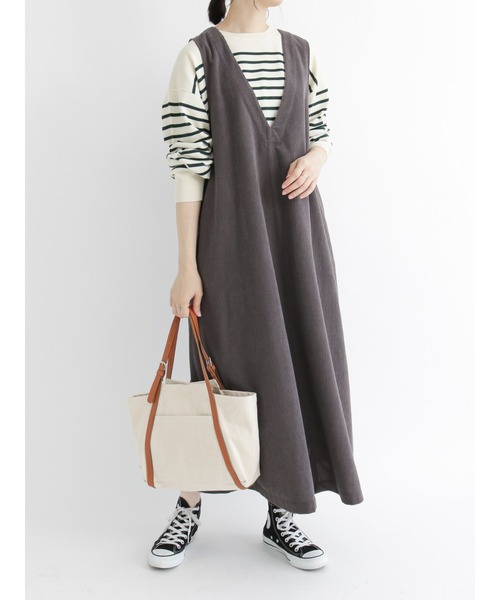 Samansa Mos2 blue(サマンサモスモスブルー)の「ボーダーニットプルオーバー(ニット/セーター・レディース・ブラック/ベージュ/ブラウン/オフホワイト/グリーン・フリ-)」の12枚目の写真