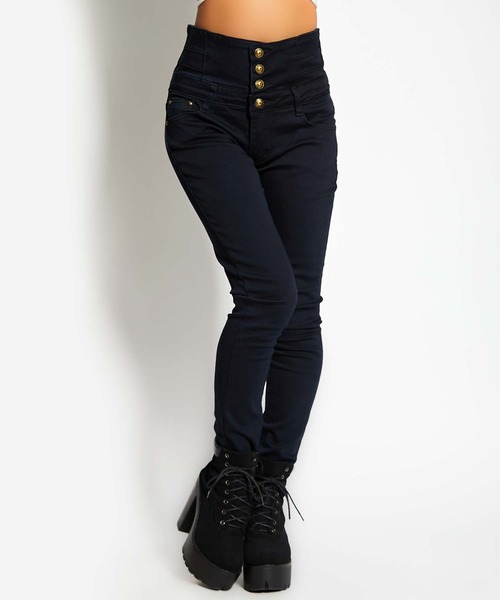 babyShoop(ベイビーシュープ)の「ハイウエストロングパンツ(デニムパンツ・レディース・ブラック/ブルー・SMALL/MEDIUM/LARGE/X-LARGE)」の11枚目の写真