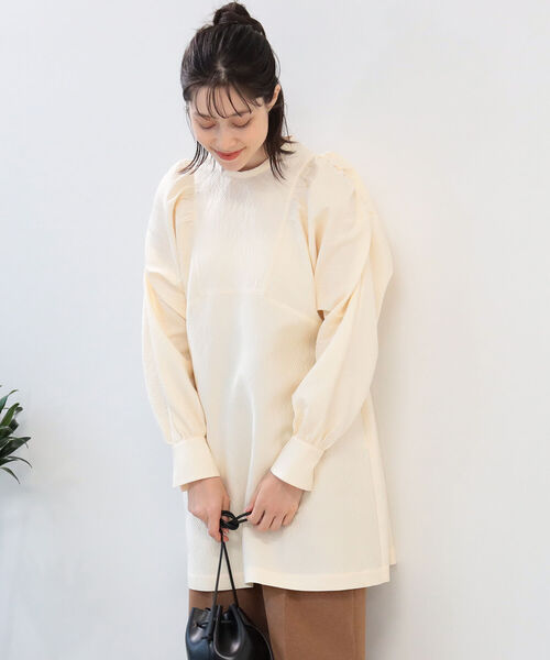 Ray BEAMS（レイビームス）の「Ray BEAMS / ボリューム スリーブ ミニ ワンピース（ワンピース・レディース・ホワイト系その他6/ブラック・ONE SIZE）」の8枚目の写真