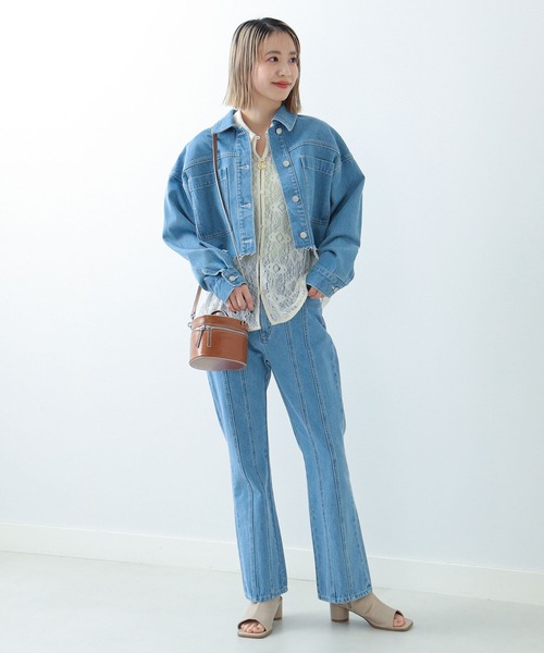 新品　レイビームス　Ray Beams ふんわりブラウス　水色 Ray BEAMS（レイ ビームス）ランタンスリーブ ギャザー ブラウス