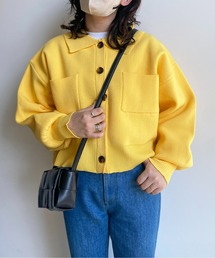 CPCM | 襟付きスポンジニットショート丈カーディガン(カーディガン/ボレロ)