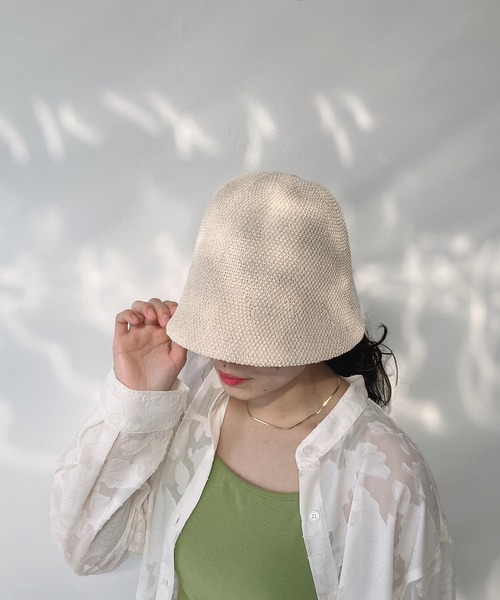 AS KNOW AS plus（アズノゥアズプラス）の「○サーモニットメトロハット（ハット・レディース・グリーン/モカ/アイボリー/ブラック・FREE）」の2枚目の写真