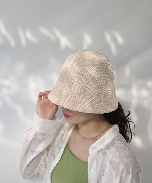 AS KNOW AS plus（アズノゥアズプラス）の「○サーモニットメトロハット（ハット・レディース・グリーン/モカ/アイボリー/ブラック・FREE）」の13枚目の写真