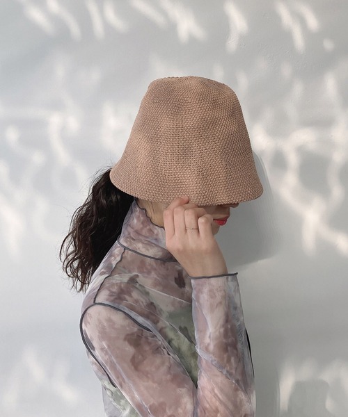 AS KNOW AS plus（アズノゥアズプラス）の「○サーモニットメトロハット（ハット・レディース・グリーン/モカ/アイボリー/ブラック・FREE）」の14枚目の写真