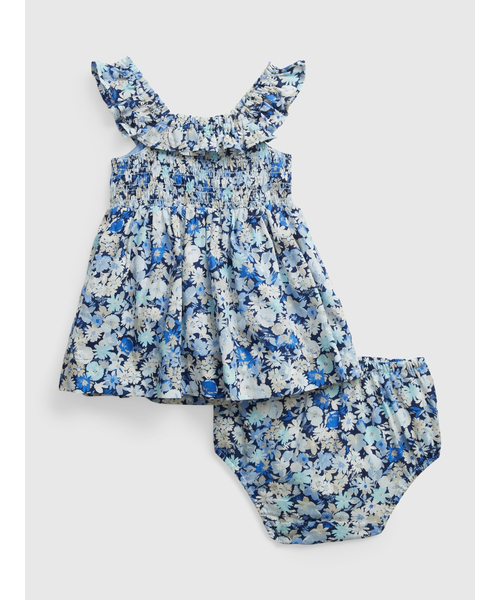 GAP(ギャップ)の「スモックフローラル ワンピースセット (ベビー)(ワンピース・キッズ・ブルー・18-24M/12-18M/3-6M/6-12M)」の3枚目の写真