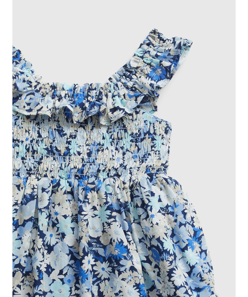 GAP(ギャップ)の「スモックフローラル ワンピースセット (ベビー)(ワンピース・キッズ・ブルー・18-24M/12-18M/3-6M/6-12M)」の2枚目の写真