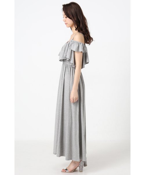 LIMITLESS LUXURY（リミットレスラグジュアリー）の「フリルマキシワンピース。（ワンピース・レディース・ベージュ/グリーン/ネイビー/ピンク/グレー/ブラック/ブラウン・FREE）」の21枚目の写真