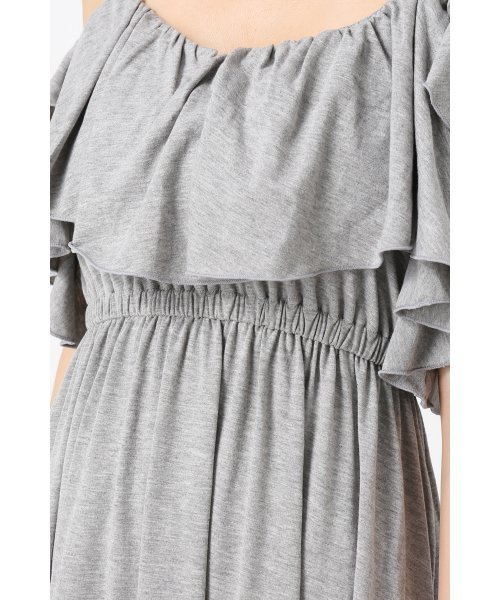 LIMITLESS LUXURY（リミットレスラグジュアリー）の「フリルマキシワンピース。（ワンピース・レディース・ベージュ/グリーン/ネイビー/ピンク/グレー/ブラック/ブラウン・FREE）」の15枚目の写真