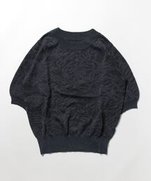 Q | ジャガード半袖ニット(ニット/セーター)