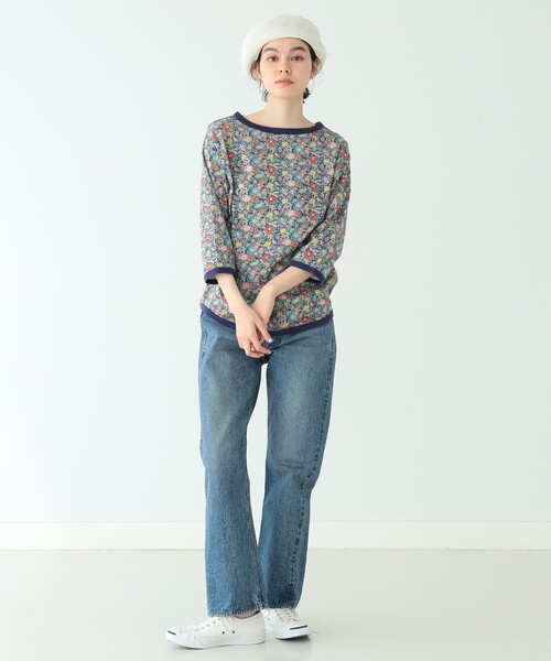BEAMS BOY - 【日本製】BEAMS BOY リバティ ボートネック 7分袖 カットソー BEAMS BOY（ビームスボーイ）の「BEAMS BOY / リバティ ボートネック 7