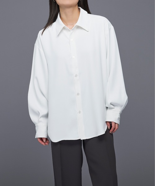 Ellno Loset（エルノロゼット）の「アソートとろみレギュラーシャツ（シャツ/ブラウス・メンズ・オフホワイト/ブラック系/グレー系・SMALL/MEDIUM/LARGE）」の12枚目の写真