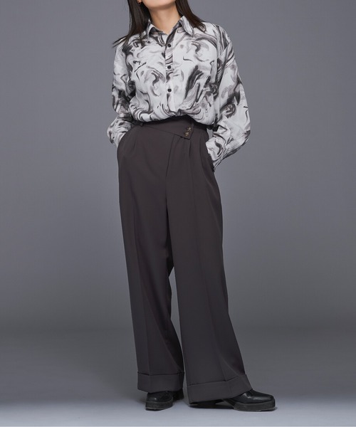 Ellno Loset（エルノロゼット）の「アソートとろみレギュラーシャツ（シャツ/ブラウス・メンズ・オフホワイト/ブラック系/グレー系・SMALL/MEDIUM/LARGE）」の14枚目の写真