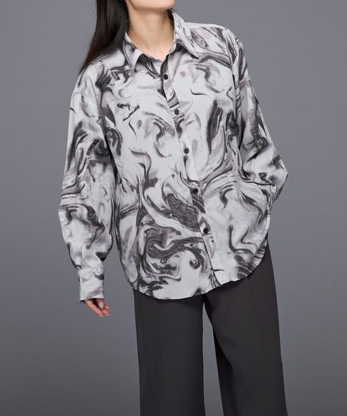 Ellno Loset（エルノロゼット）の「アソートとろみレギュラーシャツ（シャツ/ブラウス・メンズ・オフホワイト/ブラック系/グレー系・SMALL/MEDIUM/LARGE）」の18枚目の写真