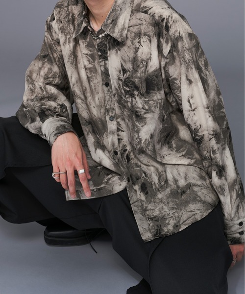 Ellno Loset（エルノロゼット）の「アソートとろみレギュラーシャツ（シャツ/ブラウス・メンズ・オフホワイト/ブラック系/グレー系・SMALL/MEDIUM/LARGE）」の4枚目の写真