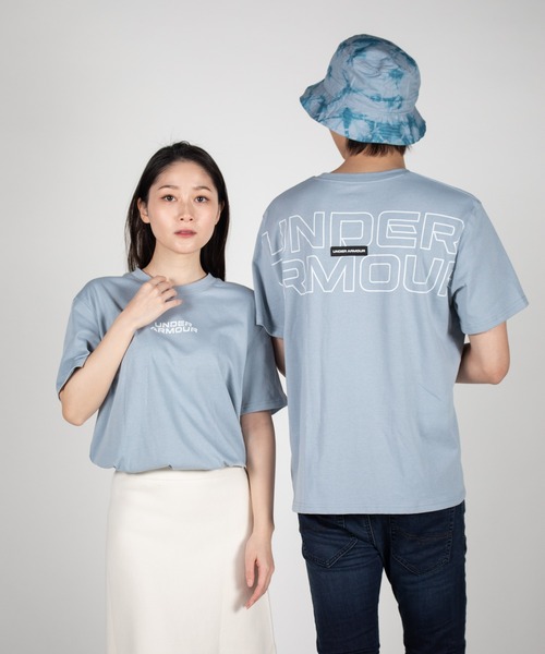 UNDER ARMOUR（アンダーアーマー）の「UAヘビーウエイト ショートスリーブTシャツ 〈アウトライン〉（トレーニング/メンズ/レディース）（Tシャツ/カットソー・レディース・ブルー系その他/ホワイト/ブラック・L/XXL/3XL/XL/M/S）」の3枚目の写真