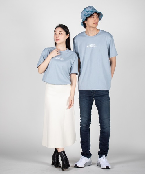 UNDER ARMOUR（アンダーアーマー）の「UAヘビーウエイト ショートスリーブTシャツ 〈アウトライン〉（トレーニング/メンズ/レディース）（Tシャツ/カットソー・レディース・ブルー系その他/ホワイト/ブラック・L/XXL/3XL/XL/M/S）」の17枚目の写真